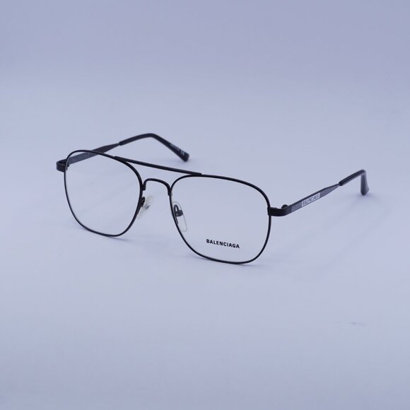 Balenciaga BB0037O 001 Eyeglasses Black 55mm Aviator Frame - Picture 4 of 10